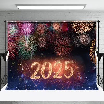 Aperturee Fantasy Sparks Night Sky Happy New Year Backdrop - Aperturee