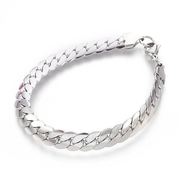Tarnish Resistant 304 Stainless Steel Curb Chain Bracelets