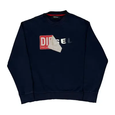 Diesel Graphic Sweatshirt - Medium Navy Cotton