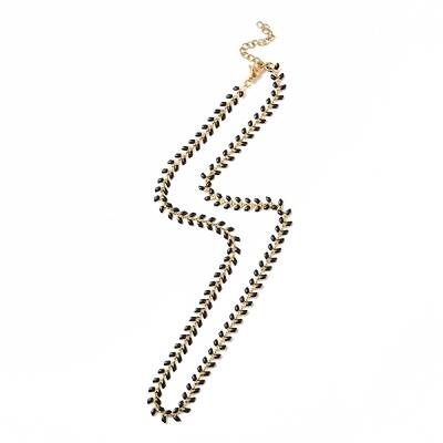 Enamel Ear of Wheat Link Chain Necklace