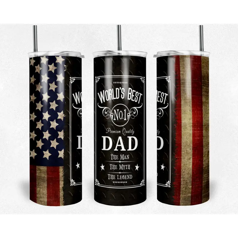 World Best Dad The Man The Myth The Legend 20 OZ Skinny Insulated Tumbler