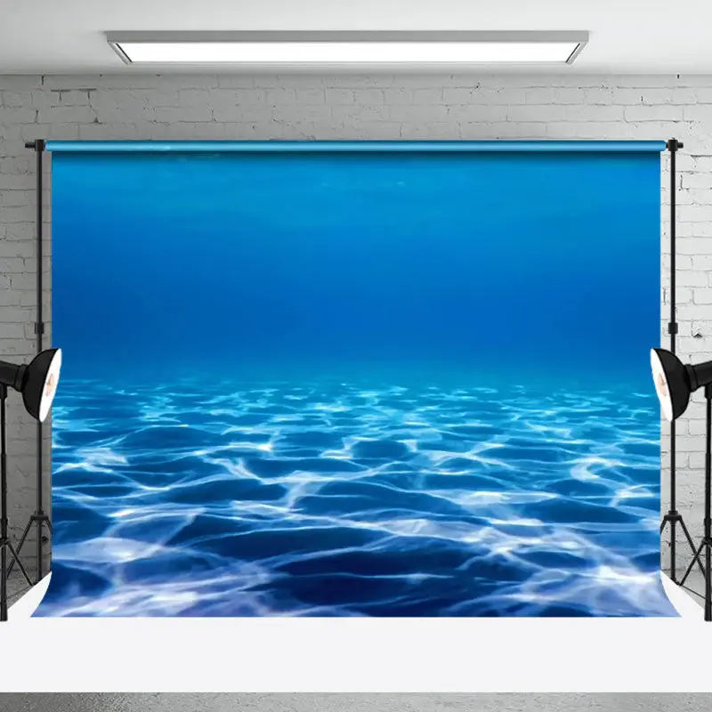 Blue Sand Bed Undersea Nature Landscape Backdrop - Aperturee