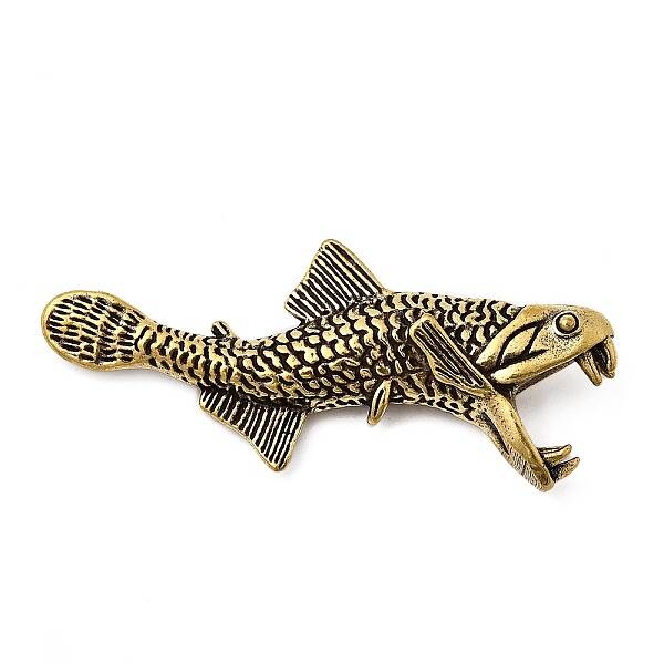 Brass Arowana Saurichthys Miniature Figurines Statues