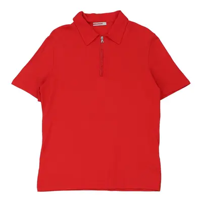 Prada Polo Shirt - Medium Red Viscose Blend