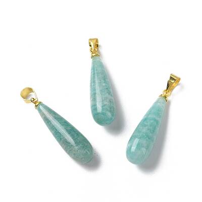 Natural Amazonite Teardrop Pendants