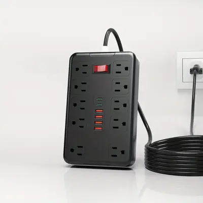 16 In 1 Power Board Surge Protector With 10 Sockets (4 USB Ports, 2 USB-C), 6-FT Extension Cable 2500W