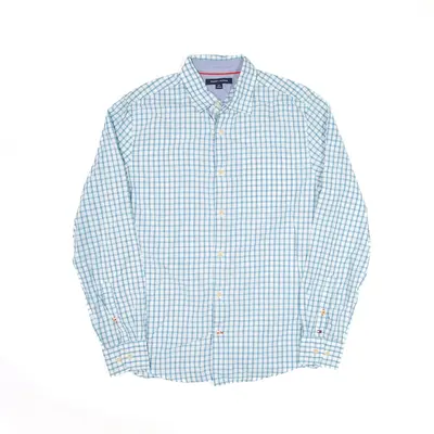 TOMMY HILFIGER Shirt Blue Check Long Sleeve Mens S