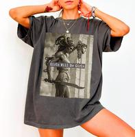 Comfort Colors Girls Will Be Girls Shirt, Medusa with the Head of Perseus Tee, Feminist Shirt, Gift for Her, For Woman