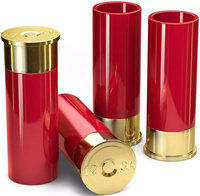 12 Gauge Shot Glasses, Set of 4, 1.5 Oz. Capacity, Red and Gold Reusable Drinkware classic bullet shaped custom shot drinkwar...