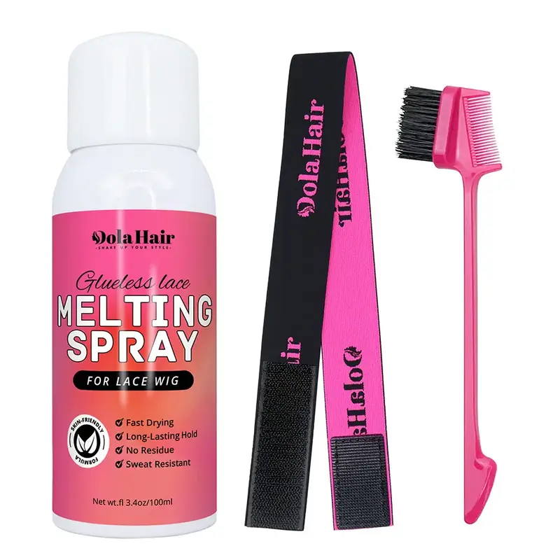 Dolahair Lace Melting & Holding Spray Glueless Hair Adhesive for Wigs Glueless Install Lace Front Wig Spray Wig Melting Bnad ...