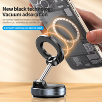 Magnetic Phone Mount, Suction Car Phone Holder, Vacuum Phone Mount with One-Step Lock, Compact & Stable Design for Car Access...