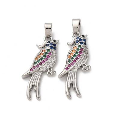 Brass Micro Pave Cubic Zirconia Pendants