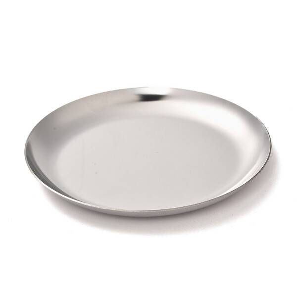 Non-Tarnish Flat Round 430 Stainless Steel Jewelry Display Plate