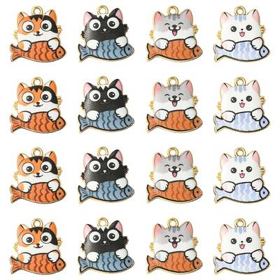 10Pcs Rack Plating Alloy Enamel Pendants