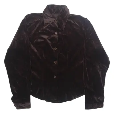 Womens Shirt Brown Collared Long Sleeve M