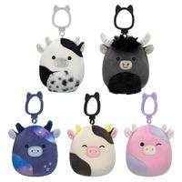 Squishmallows 3.5-Inch Cow Clip Multipack; Select Series; Super Cute Clips for Car, Backpack, Water Tumbler Stuffed Animals V...
