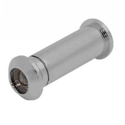 Cal-Royal Brass Door Viewer 160°, 1/2 Bore, Plastic Lens, For 1-3/8 To 2 Thick S, Satin Chrome