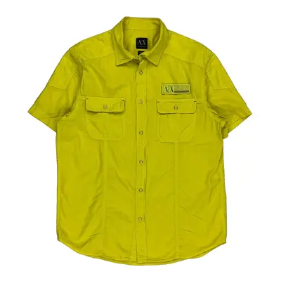 Armani Exchange Short Sleeve Shirt - Medium Yellow Cotton
