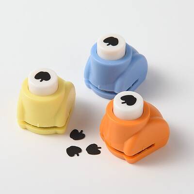 Random Single Color or Random Mixed Color Mini Plastic Craft Punch Sets for Scrapbooking & Paper Crafts