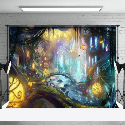 Wonderland Butterflies Bridge Eggs Photo Backdrop - Aperturee