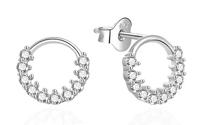 Agato Fascinating Silver Earrings with Zirconia AGT-E038PW