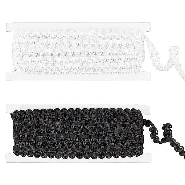 2 Cards 2 Colors 10M Polyester Wavy Ribbon