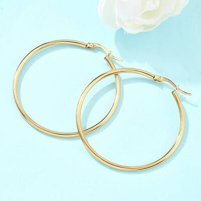 Ion Plating(IP) 304 Stainless Steel Hoop Earrings