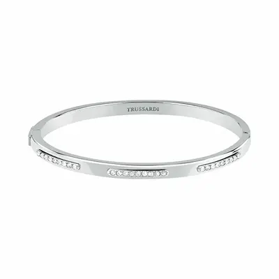 Trussardi Bracciale Da Donna In Acciaio Massiccio Con Cristalli Concept Tjayy06