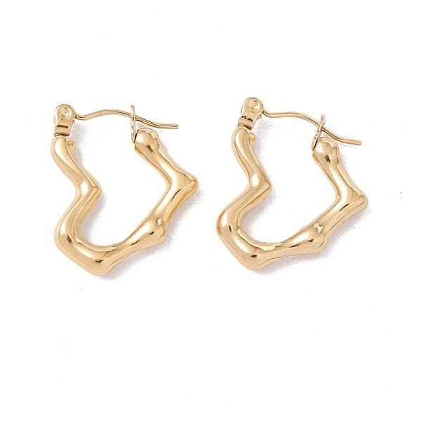 Ion Plating(IP) 304 Stainless Steel Heart Hoop Earrings for Women