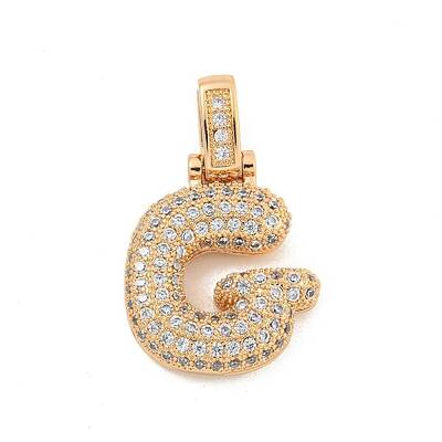 Brass Micro Pave Clear Cubic Zirconia Pendants
