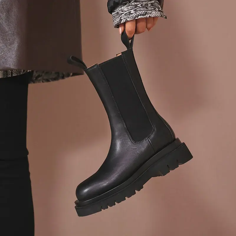 Chiko Herb Round Toe Block Heels Boots