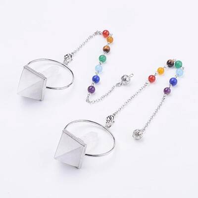Chakra Gemstone Pyramid Dowsing Pendulums