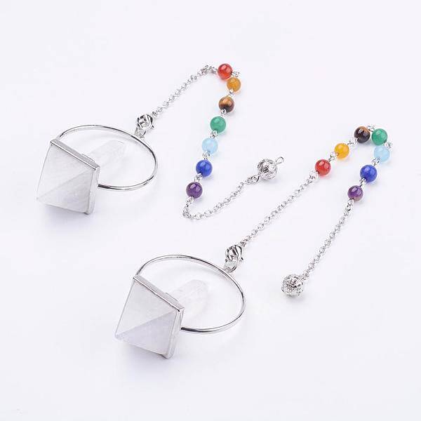 Chakra Gemstone Pyramid Dowsing Pendulums