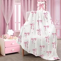 Bow Pattern Blanket, Soft Warm Throw Blanket, Air-conditioned Room Blanket, Warm Nap Blanket for Home Office Travel, Room Acc...