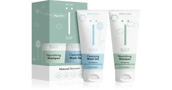 Naif Baby & Kids Set for newborns cleansing gel for children and newborns 200 ml + nourishing shampoo for the scalp of the ba...