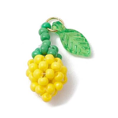 Glass Seed Beaded Rose Pendants