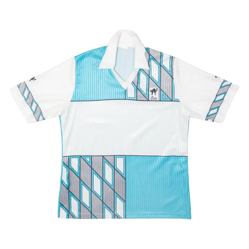 Cats Mens Football Shirt Jersey Blue Collared L