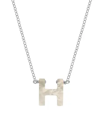 Dawn Initial Necklace | Metal Color: Silver | Style: H