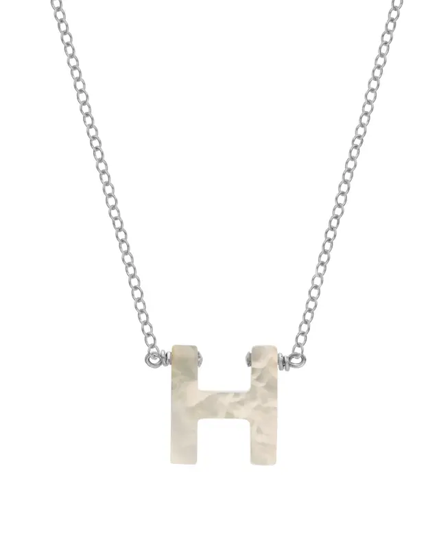 Dawn Initial Necklace | Metal Color: Silver | Style: H