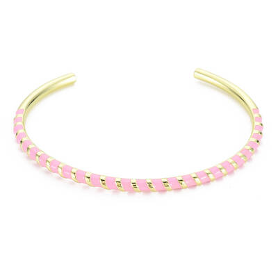 Twisted Brass Enamel Cuff Bangle
