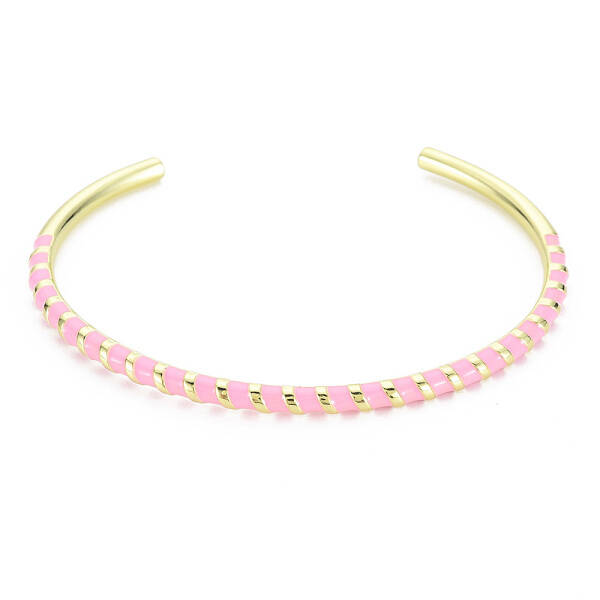 Twisted Brass Enamel Cuff Bangle