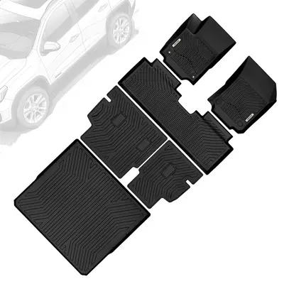 Floor Mats for GMC Terrain/Chevrolet Equinox 2018-2024, Custom Fit TPE All Weather Trunk Mat with Backrest Full Mat Set
