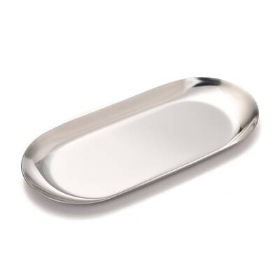 Non-Tarnish Oval 430 Stainless Steel Jewelry Display Plate
