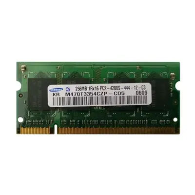 Samsung M470T3354CZP-CD5 | 256MB DDR2-533MHz PC2-4200 Non-ECC Unbuffered SODIMM CL4 1Rx16 1.8V 200-Pin Memory Module