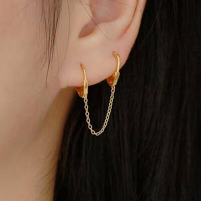 Simple 925 Sterling Silver Hoop Earrings