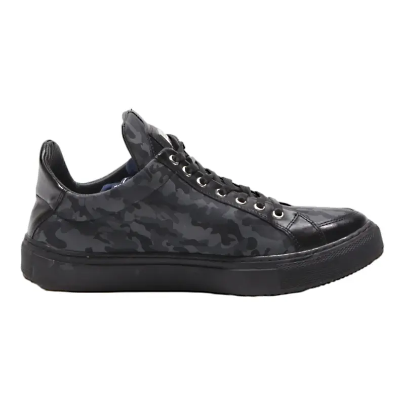 PHILIPP PLEIN Sneaker Trainers Black Leather Mens UK 6.5