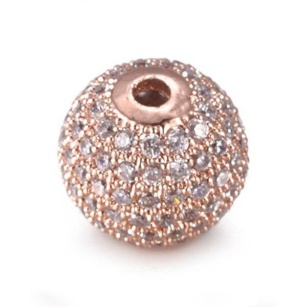 CZ Jewelry Brass Micro Pave Cubic Zirconia Round Beads