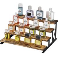 Lifewit Large Vintage Rustic Wooden Display Riser with Metal Holder, Organizer for Perfume, Cologne, Cosmetics, and Collectib...