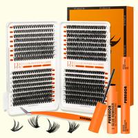 PURELEOR Cluster Lashes D Curl DIY Individual Eyelash Extensions Lash Book Clusters for Beginners Mother's Day Gift Mixed 10-...