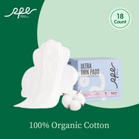 RPE Life Day/Regular Pads - 100% Organic Cotton with Wings, Absorbent and Wider Wings